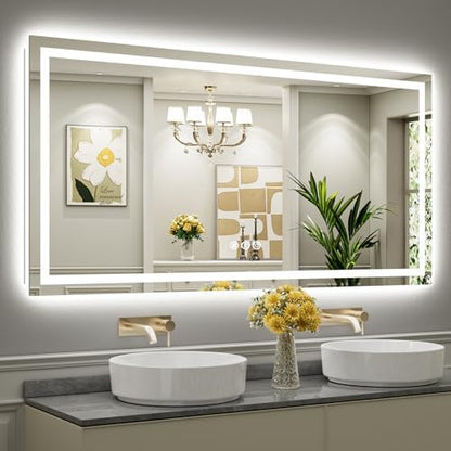 Briivue 72x36 Inch LED Bathroom Mirror with Lights, Backlit & Front Lit