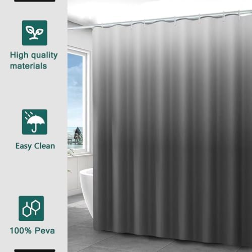 Shower Curtain Liner, 100% Waterproof Peva Shower Curtains with 3 Duty Heavy Bottom Magnets and 12 Rust Proof Grommets, 72x72 Weighted Shower Liner for Shower Stall, Bathtubs