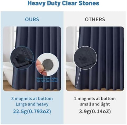 1 Pack Water-Repellent Fabric Shower Curtain Liner, 72x78 Blue