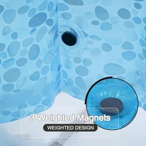 Shower Curtain Liner, 100% Waterproof Eva Shower Curtains with 3 Duty Heavy Bottom Magnets and 12 Rust Proof Grommets, 72x72 Weighted Shower Liner for Shower Stall, Bathtubs