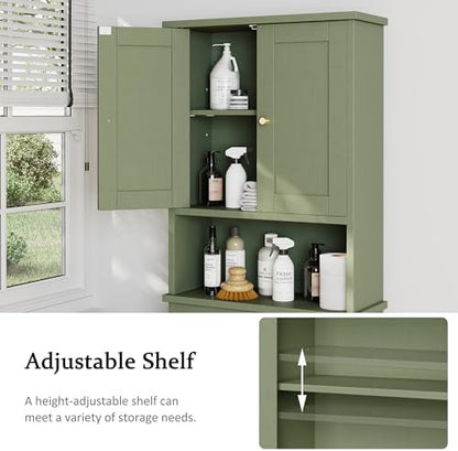 Over the Toilet Storage Cabinet, Bathroom Storage Organizer, Green
