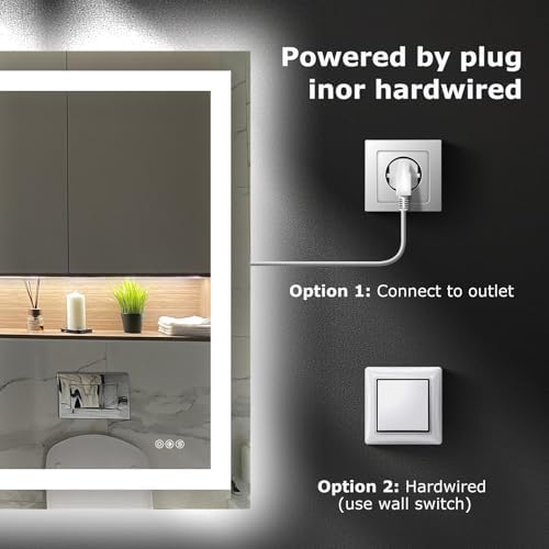 Hivone 40"X36" LED Bathroom Mirror with Lights, UL Listed
