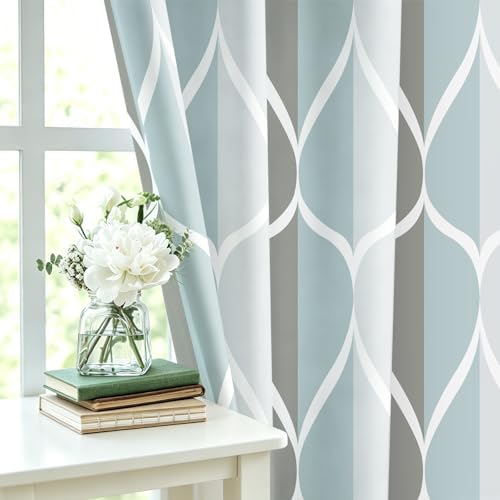 Gelbchu Grey Blend Geometric Shower Curtain for Bathroom, 36x72 Inch