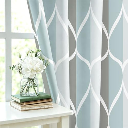 Gelbchu Grey Blend Geometric Shower Curtain for Bathroom, 36x72 Inch