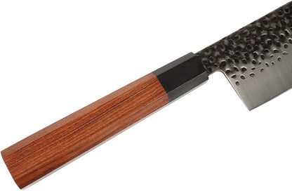 MASALONG 8 inch Hammered Chef Knife Set Kni240 8Cr18Mov Extremely Sharp Cooking Knife (3-Piece Knife Set)