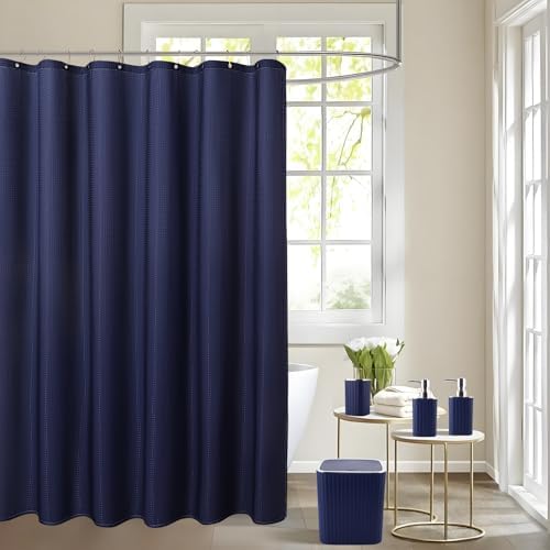 XLHOMO 26PC Bathroom Accessories Set - Gorgeous Blue Bathroom Set, Bathroom Accessory Set, Blue Shower Curtain Set with Bathtub Mats for Shower Tub