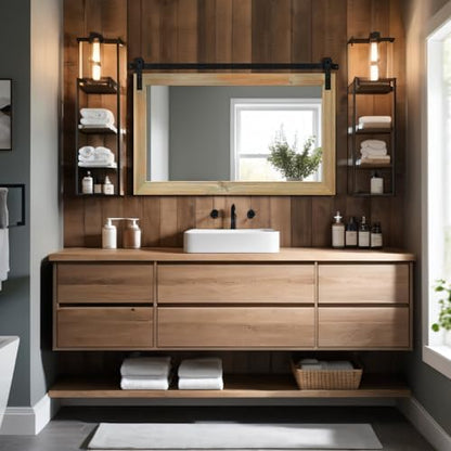 COGOOD Farmhouse Bathroom Mirrors for Over Sink - 26 x 41 Burlywood
