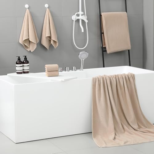 YTYC 39x78 Bath Sheets,Towels for Bathroom,Beige,2-Pieces