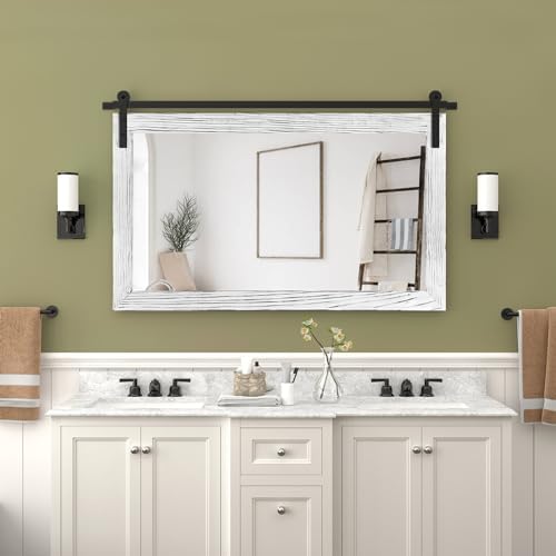 COGOOD Farmhouse Bathroom Mirrors for Over Sink - 26 x 41 White