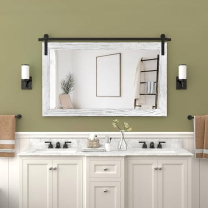 COGOOD Farmhouse Bathroom Mirrors for Over Sink - 26 x 41 White