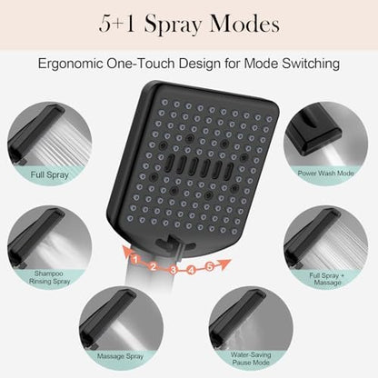 Homlord Filtered Shower Head with Handheld, High Pressure 6 Mode Showerhead