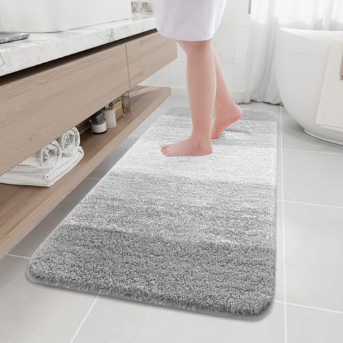Arotive Microfiber Bathroom Rugs, Shaggy Soft Absorbent Bath Rug, 59x24