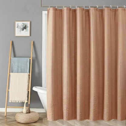 Aiyufeng Moga Coral Shower Curtain - 3D Embossed Cloth Shower Curtain for Bathroom, Hotel Luxury Bathroom Curtains, Machine Washable, Standard Size 72Wx78H