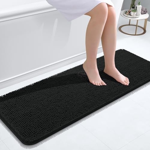 OLANLY Bathroom Runner Rugs 47x17, Extra Soft Absorbent Chenille Bath Rugs