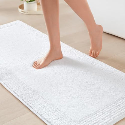 Madison Park Splendor Reversible 100% Cotton Bath Runner, 24 x 60, White