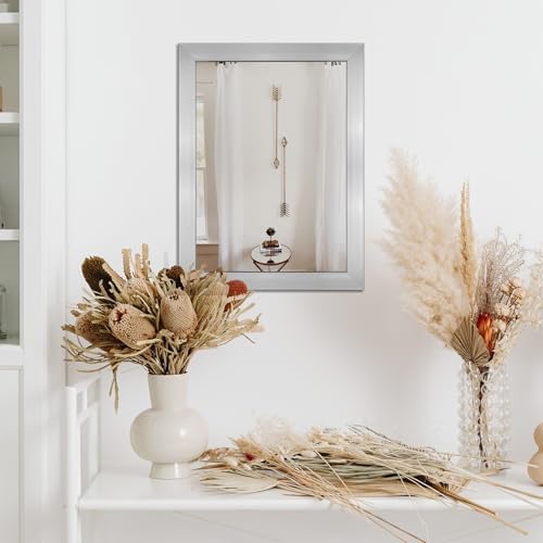 Ruomeng Wall Mirror Rectangle Decorative Mirror 12x16 Inch, Nickel
