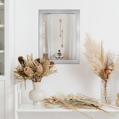Ruomeng Wall Mirror Rectangle Decorative Mirror 12x16 Inch, Nickel