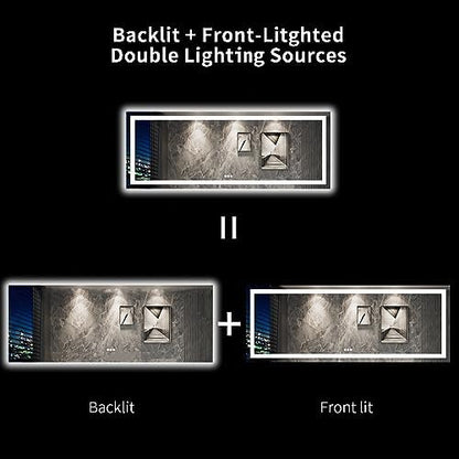 LOAAO 96"X36" LED Bathroom Mirror with Lights, UL Listed
