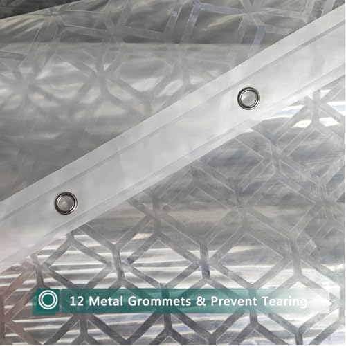 Shower Curtain Liner, 100% Waterproof Peva Shower Curtains with 3 Duty Heavy Bottom Magnets and 12 Rust Proof Grommets, 72x72 Weighted Shower Liner for Shower Stall, Bathtubs