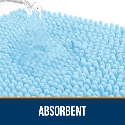 OLANLY Small Bathroom Rugs 30x18, Extra Soft Absorbent Chenille Bath Rugs