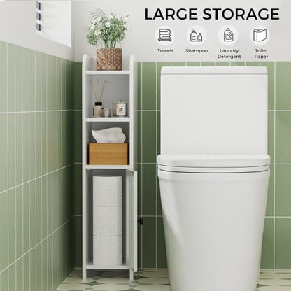 Homhedy Small Bathroom Storage Cabinet, Narrow Toilet Paper Cabinet
