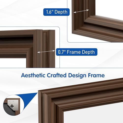 WEER Brown Bathroom Vanity Mirror 36x30 Inch