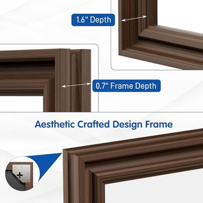 WEER Brown Bathroom Vanity Mirror 36x30 Inch