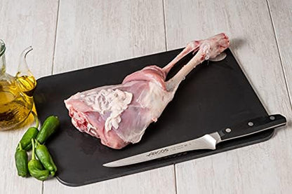 Arcos Boning Knife 6 Inch Nitrum Stainless Steel and 160 mm blade. Professional Butcher Knife to Slice Bones from Meat. Ergonomic Polypropylene Handle. Series Manhattan. Color Black.