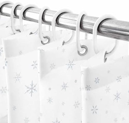 Shower Curtain Bathroom Set Christmas Tree Forest Gradient Green Waterproof Shower Curtains with Grommets Hooks Winter Snowflakes Gray Privacy Bath Curtain for Bathtub Decor 72x78in