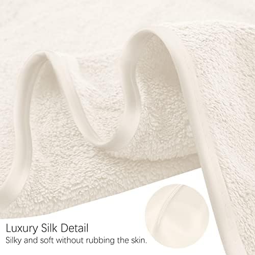 TENSTARS Silk Hemming Bath Towels for Bathroom Clearance - 27 x 55 inches - Light Thin Quick Drying - Soft Microfiber Absorbent Towel for Bath Fitness, Sports, Yoga, Travel, Gym - 2 Pack, Cream