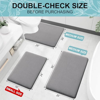 Smiry Memory Foam Bath Mat 70x24, Extra Soft and Absorbent Bathroom Rugs