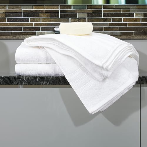 Tens Towels 4 Piece Bath Towels 27x54 Inches, White
