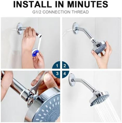 High Pressure Shower Head, HOPOPRO 5-Mode Fixed Showerhead, NBC Recommended