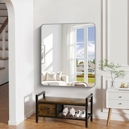 DESBING 40" x 36"Bathroom Mirror, Silver Wall Mirror with Metal Frame, Decorative Rectangular Vanity Mirror for Bedroom Bathroom Living Room Entryway (Horizontal/Vertical)