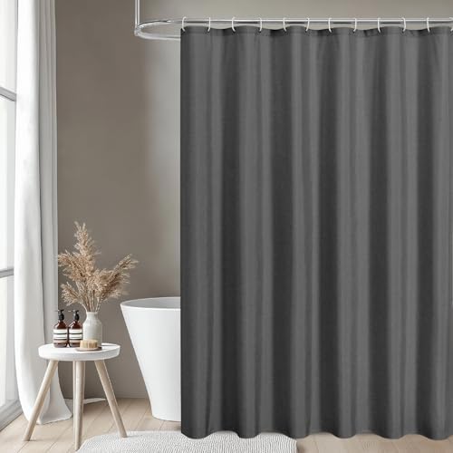 Extra Long Fabric Shower Curtain,No Liner Needed,72x96,CharcoalGrey