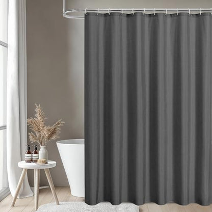 Extra Long Fabric Shower Curtain,No Liner Needed,72x96,CharcoalGrey