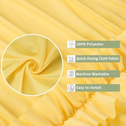 Farmhouse Ruffle Shower Curtain, Bright Yellow, 72 x 72 in