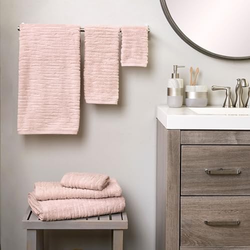 SKL Home CloudSoft Bath Towel, 100% Cotton Luxury, Blush Pink