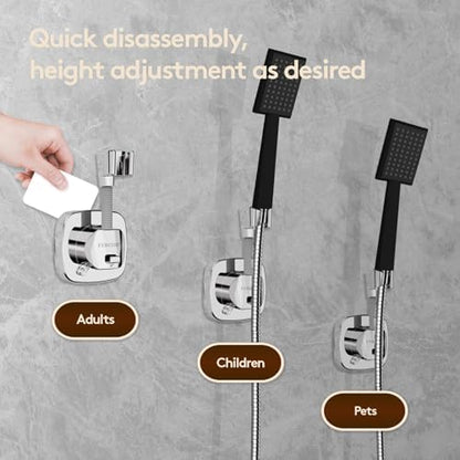 Shower Head Holder with Suction | 360° Swivel | Gray
