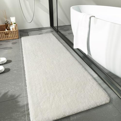 LOCHAS Bathroom Rug Runner 24x70 Inch, Bath Rugs Non Slip, Cream White