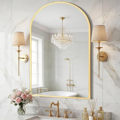 Sweetcrispy 26"x38" Arched Bathroom Mirror, Bathroom Mirrors for Over Sink