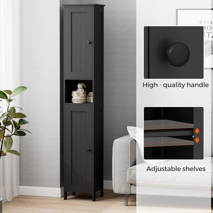 Homleke Tall Bathroom Storage Cabinet with 2 Doors, Slim Bathroom Cabinet