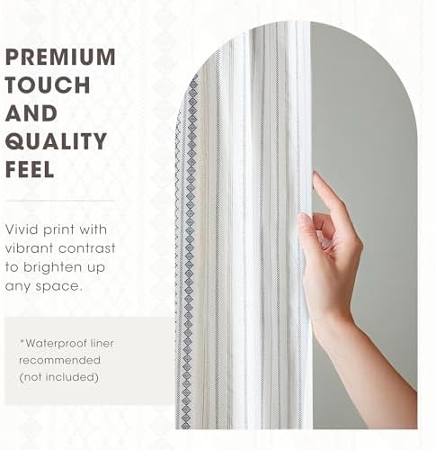 INK+IVY 100% Cotton Tufted Shower Curtain for Bathroom, Navy, 72 x 72