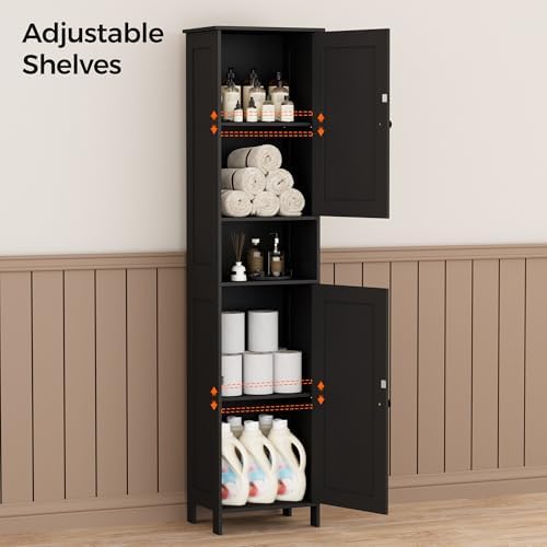 Homleke Tall Bathroom Storage Cabinet with 2 Doors, Slim Bathroom Cabinet