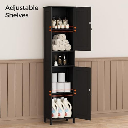 Homleke Tall Bathroom Storage Cabinet with 2 Doors, Slim Bathroom Cabinet