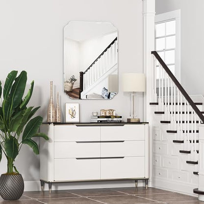 24x32 Inch Bathroom Mirrors for Over Sink, Frameless Mirrors for Wall