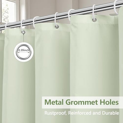 Seenus Waterproof Fabric Shower Curtain Liner with 3 Weighted Magnets, 72 x 84 inch Extra Long Green Cloth Shower Liner Machine Washable, Hotel Quality Lightweight Tall Shower Curtain for Bathroom
