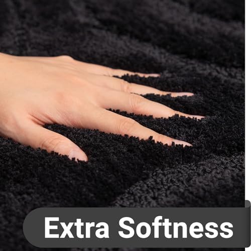 DEXDE Bathroom Rugs Runner Non-Slip Mat for Bathroom Floor, 24X72 Black