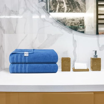 Avalon Towels Bath Towels Set of 4, Size 30 x 60 Inches - 60% Cotton, 40% Viscose Made from Bamboo, Soft and Absorbent, Quick Drying, Lightweight, Perfect for Daily Use (Pack of 2)