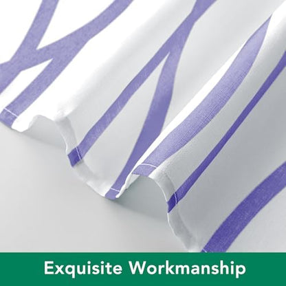 Fabric Modern Shower Curtain-Lavender & White Shower Curtains for Bathroom